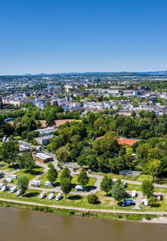 KNAUS Campingpark, Luftaufnahme | &copy; Koblenz-Touristik GmbH / Dominik Ketz