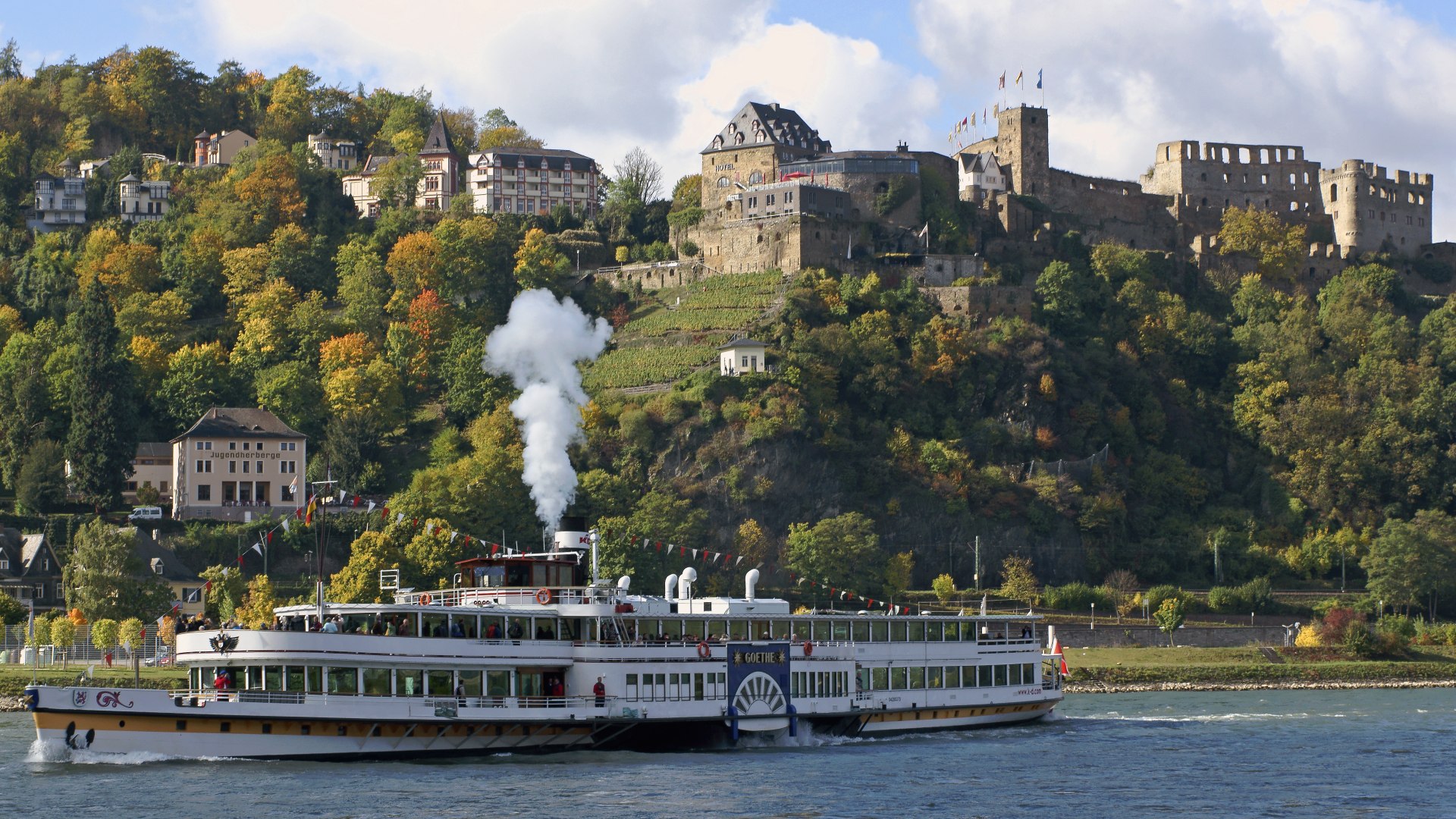 Die Goethe vor Burg Rheinfels | &copy; Romantischer Rhein Tourismus GmbH, Friedrich Gier