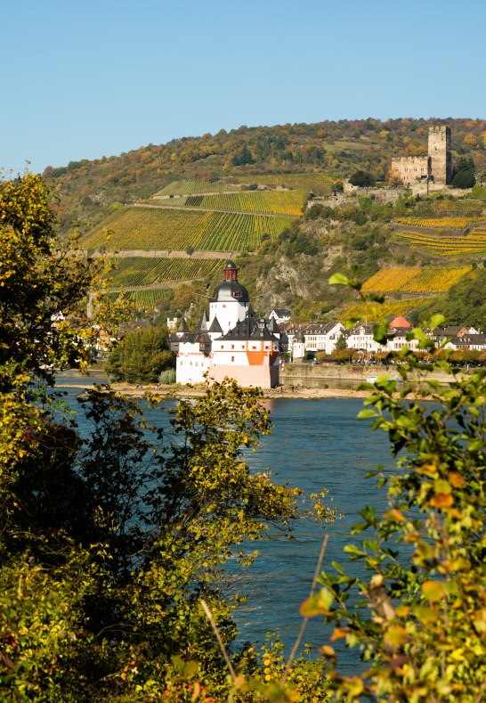 Blick auf Burg Pfalzgrafenstein und Burg Gutenfels | © Romantischer Rhein Tourismus GmbH, Henry Tornow