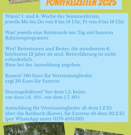 Ponyfreizeit 2025 | © Reiterverein Bissingen e.V.